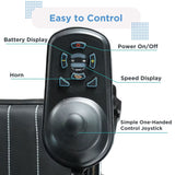 The Journey Air one-handed joystick controller with battery display, speed display and horn