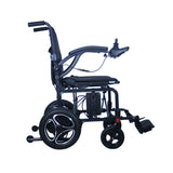 Journey Air 2026 folding power chair, side view showing the joint-free die-cast aluminum frame