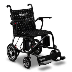 Journey Air Elite carbon fiber folding power chair in Black, front three-quarter view