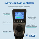 The Journey Air Elite Max LED controller with speed and mileage display, USB charging, volume control and multi-gear options