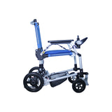 Journey Zoomer in Blue, side profile from the right, showing the 10 inch flat-free rear wheel