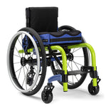 Ki Mobility Little Wave Clik in electric green, front three quarter view from the other side
