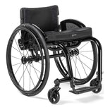 Ki Mobility Rogue 2 in black, front three quarter view from a higher angle