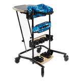 Leckey Freestander in Mondeo Blue, the color of sizes 2 and 3, with its tray