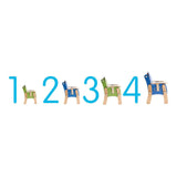 The four sizes of the PAL, in blue and green