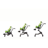 The contoured headrest and backrest of the Squiggles Seat, in green