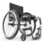 Motion Composites APEX C with White color accents and matching Air Grip handrims, front three quarter view