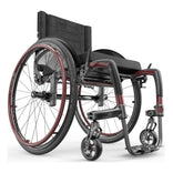 Motion Composites APEX C with Black Cherry color accents and matching Air Grip handrims, front three quarter view