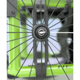 Motion Composites Helio Kids A cross brace seen through the rear wheel