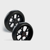 Two Newton UltraCaster front caster wheels