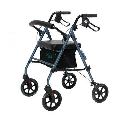 NOKA RollaFlex 032 rollator in blue, three-quarter view