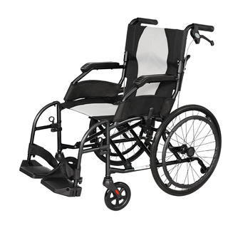 NOKA Traveller 5019 wheelchair in black, three-quarter view