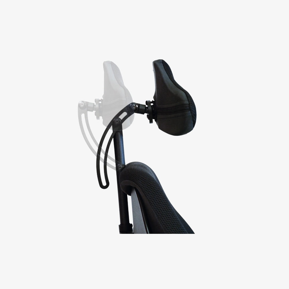NXT MultiFit head support on an NXT back support, showing its range of adjustment