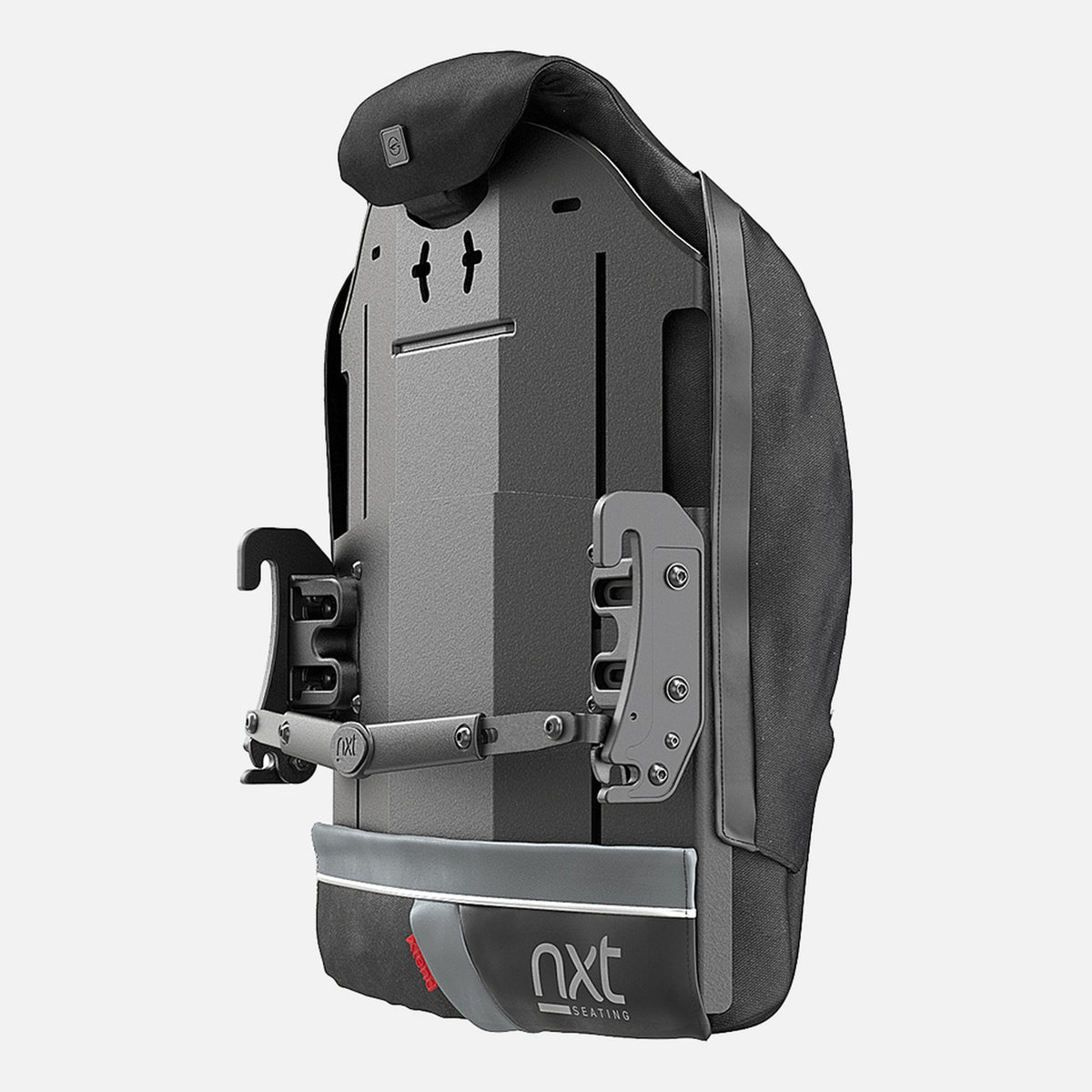 NXT Xtend LOW back support, rear angle with the QuickFit hardware