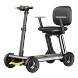 Paiseec L5 folding 4-wheel mobility scooter in silver, from the front left