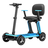 Paiseec L5 folding 4-wheel mobility scooter in blue, from the front left