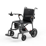 Paiseec Q5 carbon fiber folding electric wheelchair in black, from the front left