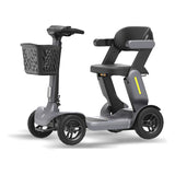 Paiseec S3 folding 4-wheel mobility scooter in gray, with the front basket