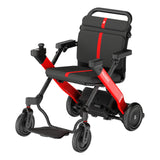 Paiseec W1 2-in-1 electric wheelchair in red, from the front left
