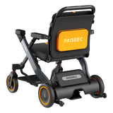 Paiseec W1 from behind, showing the back pocket and the battery