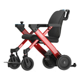 Paiseec W3 3-in-1 electric wheelchair in red, from the side