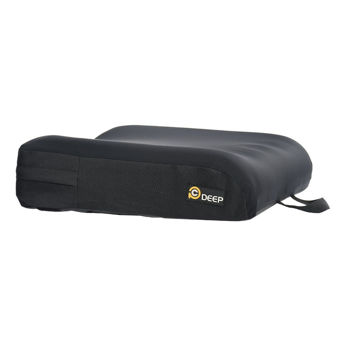 Merits PC Deep wheelchair cushion in its cover, three-quarter view