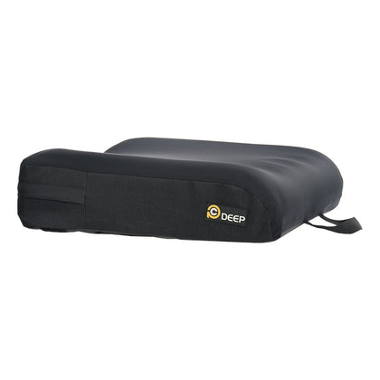 Merits PC Deep wheelchair cushion in its cover, three-quarter view