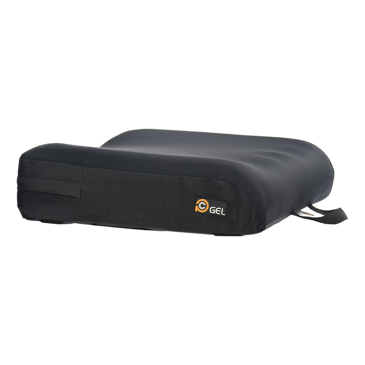 Merits PC Gel wheelchair cushion in its cover, three-quarter view