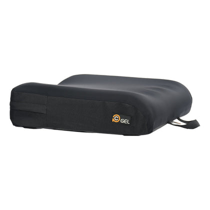 Merits PC Gel wheelchair cushion in its cover, three-quarter view