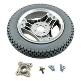 Permobil wheel, 2.50 x 8, solid, with hub and hub cap, part 318580