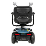 Pride Victory Platinum mobility scooter in Iceberg Blue, rear view showing seat back and taillights