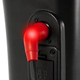 Pride Victory Platinum charging port with off-board charger plug connected