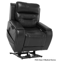 Pride VivaLift Premier lift chair in Sorrento Eclipse, lifted to standing and facing right