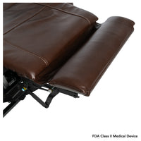 Extended footrest on the Pride VivaLift Premier lift chair in Sorrento Coffee