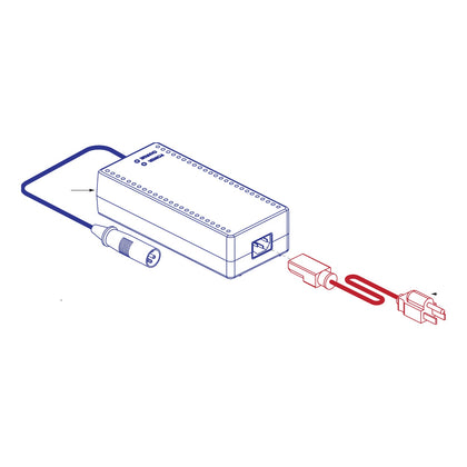 Pride Baja Wrangler 2 8A Off-Board Charger, part ELE2100620, Pride parts illustration