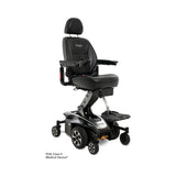 Pride Jazzy Air 2 power wheelchair in Black Pearl, three quarter view from the right