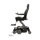 Pride Jazzy Air 2 power wheelchair in Onyx Black, side profile from the left