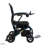 Pride Jazzy Carbon 27 power wheelchair in Night Sky, profile view from the right