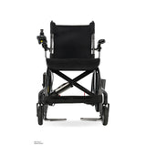 Pride Jazzy Carbon 27X power wheelchair in Black, front view