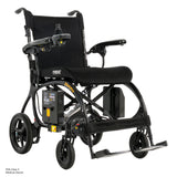 Pride Jazzy Carbon 27X power wheelchair in Black, three-quarter view from the right