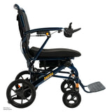 Pride Jazzy Carbon HD power wheelchair in Night Sky, profile view from the right