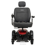 Pride Jazzy EVO 614HD power wheelchair in Cardinal Red, front view