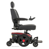 Pride Jazzy EVO 614HD power wheelchair in Cardinal Red, side profile from the right
