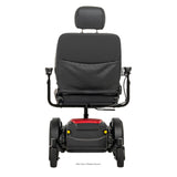 Pride Jazzy EVO 614HD power wheelchair in Cardinal Red, rear view