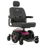 Pride Jazzy EVO 614HD power wheelchair in Sugar Plum, three quarter view from the right