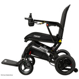 Pride Jazzy Ultra Light power wheelchair in Black, side profile from the left