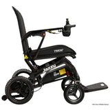 Pride Jazzy Ultra Light power wheelchair in Black, side profile from the right