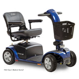 Pride Victory 10 4-Wheel mobility scooter in Viper Blue, right-facing three-quarter front view