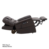 Pride VivaLift Elegance 2 lift chair in Badlands Walnut, fully reclined, right side view