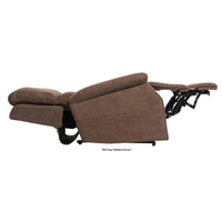 Pride VivaLift Metro 2 lift chair in Saville Brown, laid flat in the true infinite position, side view